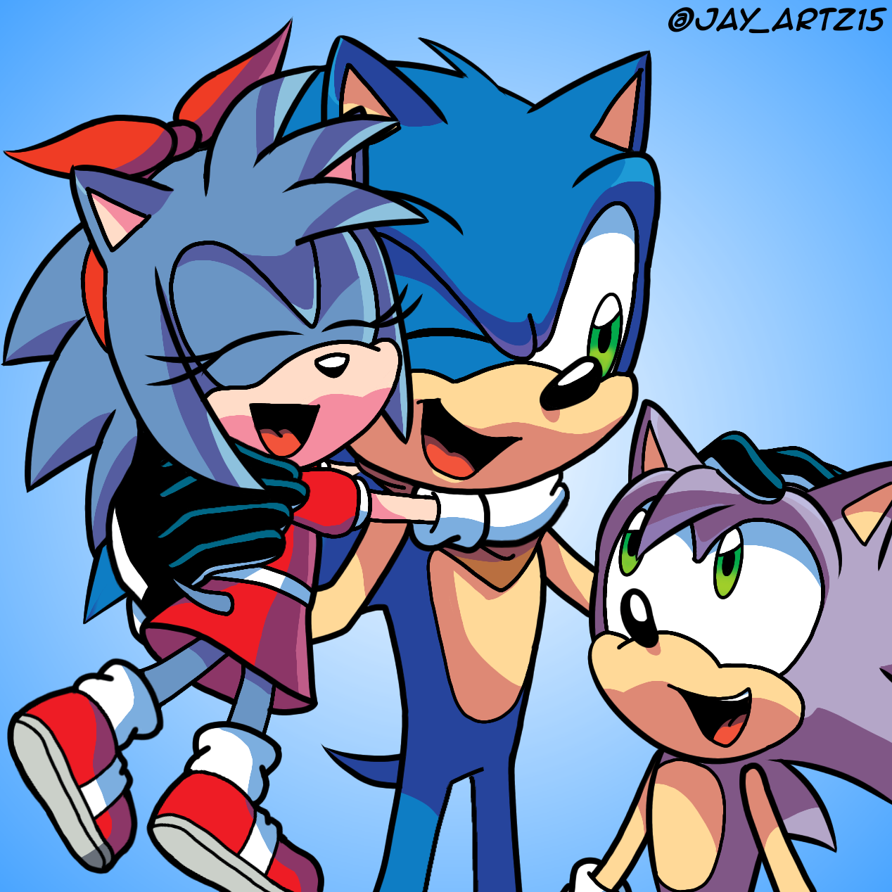 Sonamy Family By Donamorteboo - Sonic And Amy's Family - Free Transparent  PNG Clipart Images Download