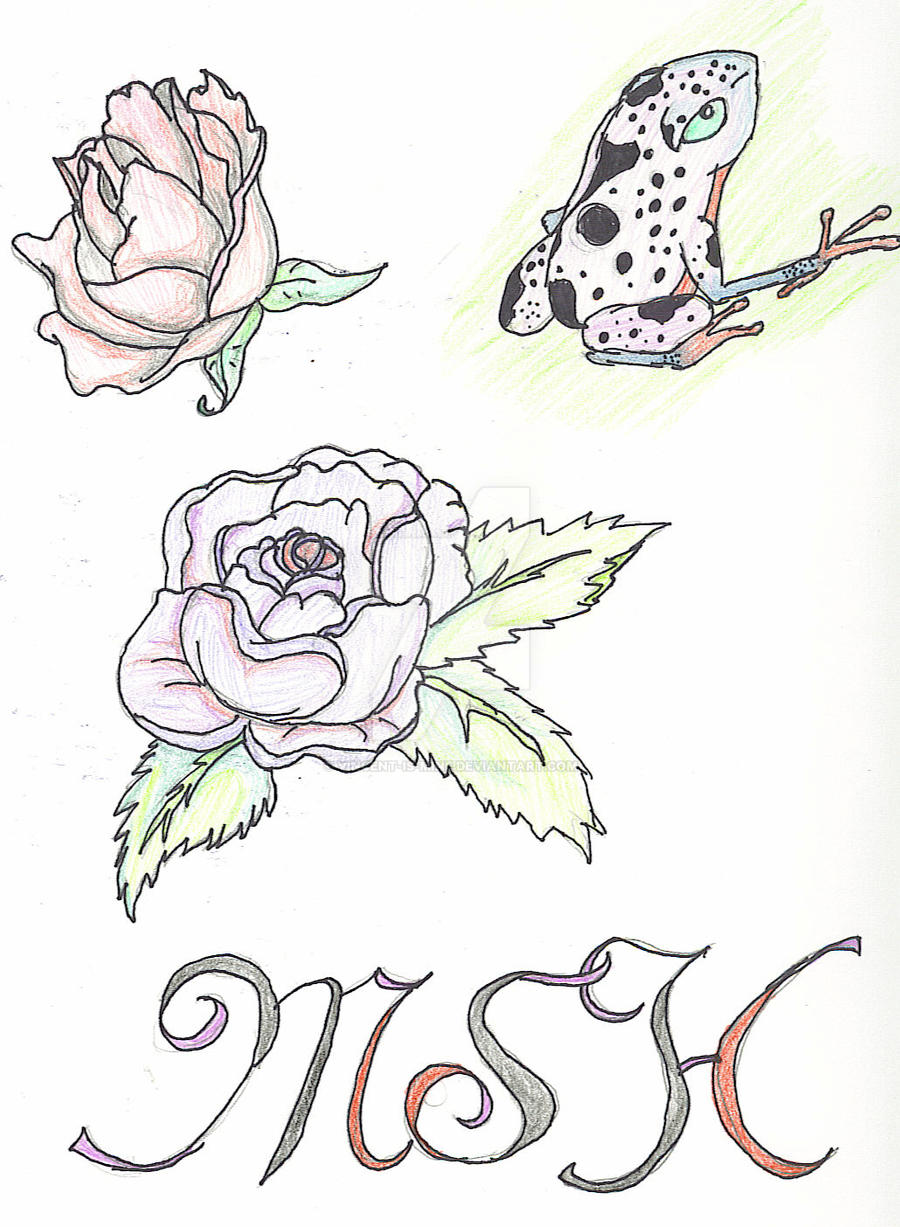 Roses, Frog,and Intial Tattoos