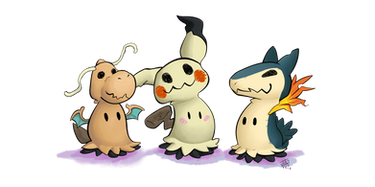 Mimikyu and friends [speedpaint in description]