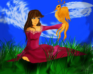 Girl and bird