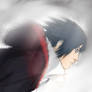 Sasuke in rain.