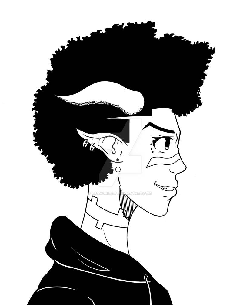 Afro Demon ink by BrownRice111 on DeviantArt