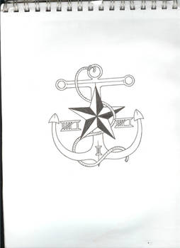 Anchor nautical star tattoo