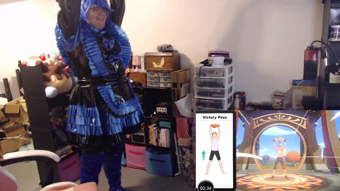 Blue and Black PVC Ruffle Maid Plays Ring Fit 3 by GracideaClub on ...