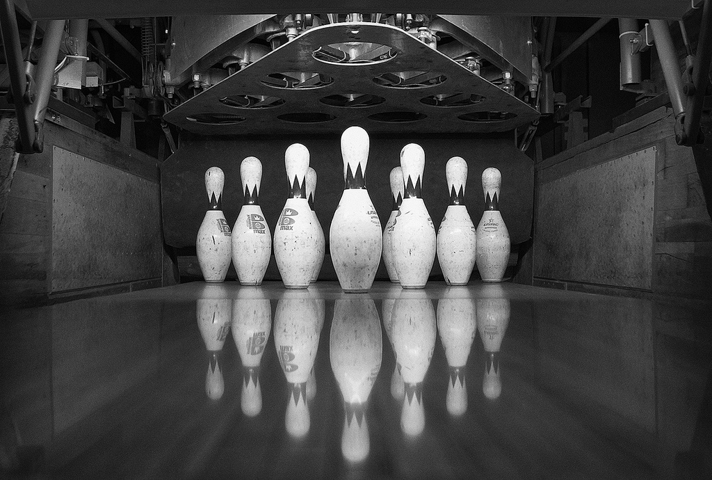 bowling black and white