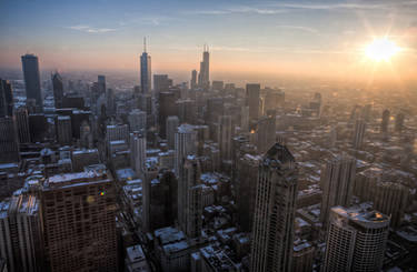 Hancock Observatory Chicago - approaching sunset