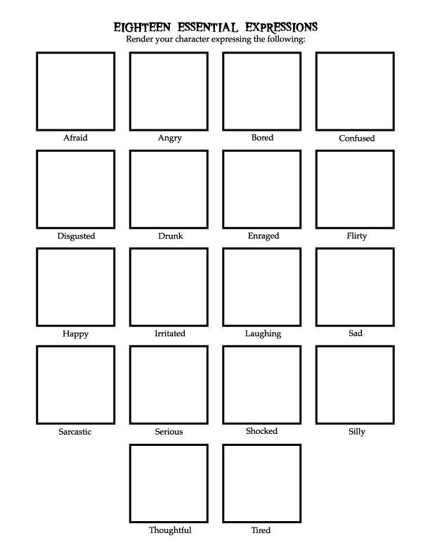 Eighteen Expressions Worksheet