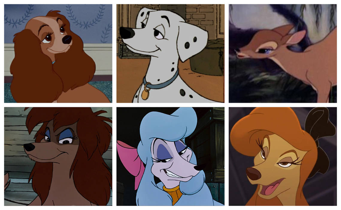 Lady, Perdita, Faline, Rita, Georgette and Dixie by Ronsonic on DeviantArt