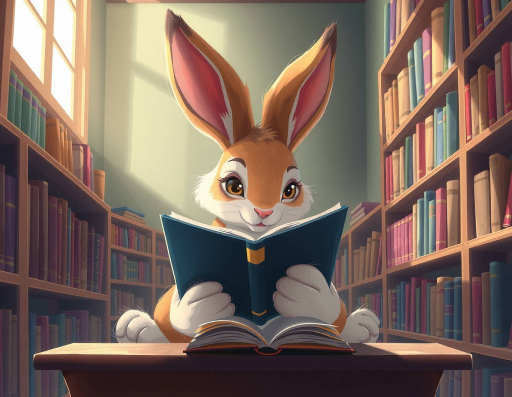 Library Rabbit Free Graphic Rabbit In A Library by kirbie on DeviantArt