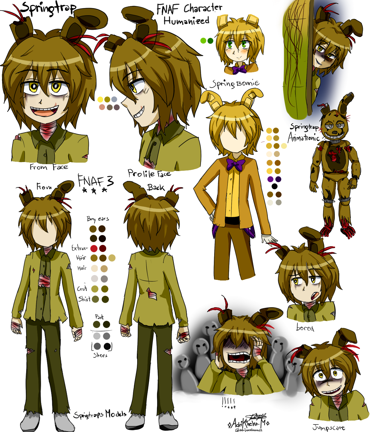 Springtrap Human SPRINGTRAP FNAF 3 HUMANIZED BY-ADRIKONEKO by AdriKoneko-Mizuiro on ...
