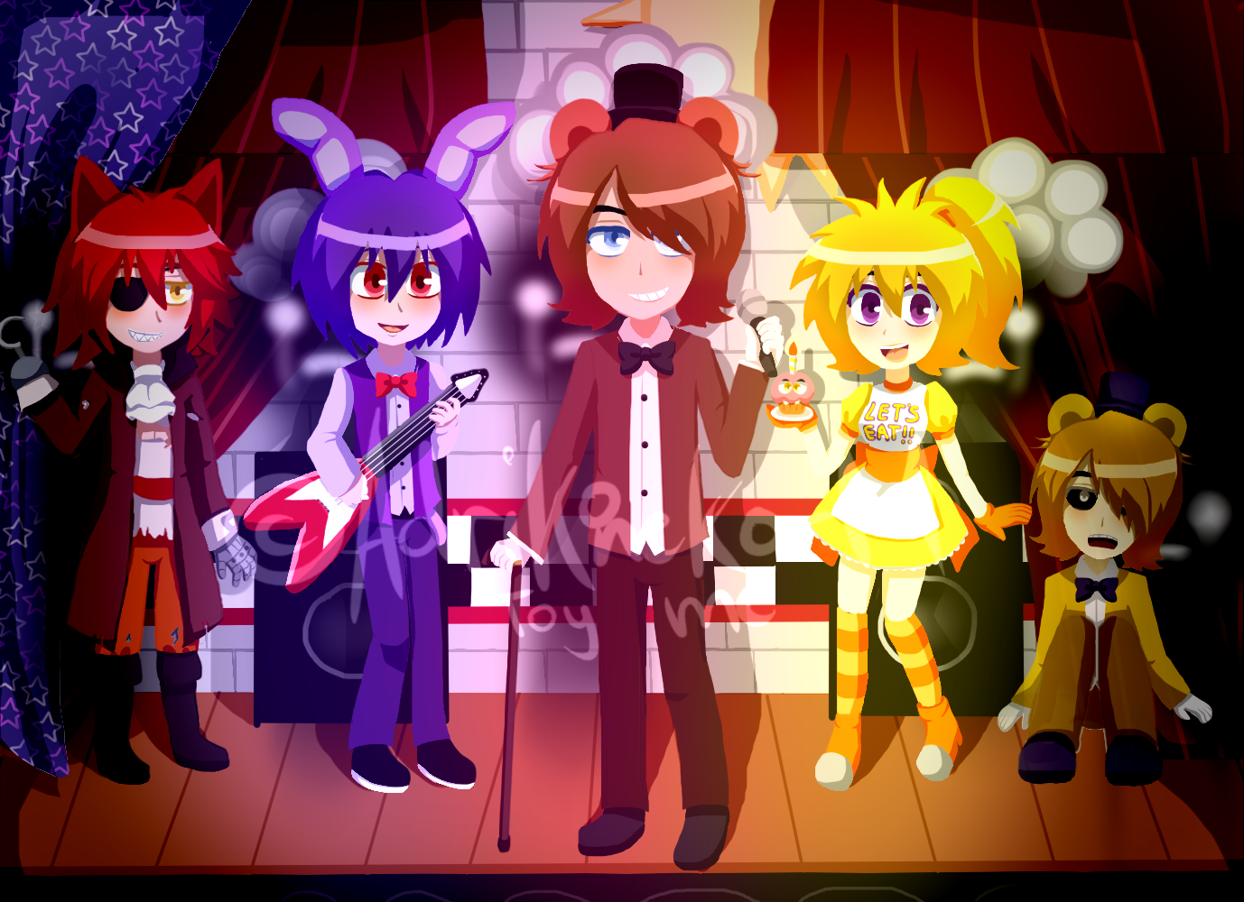 FNAFSL fanart by AdriKoneko, fnaf anime HD phone wallpaper