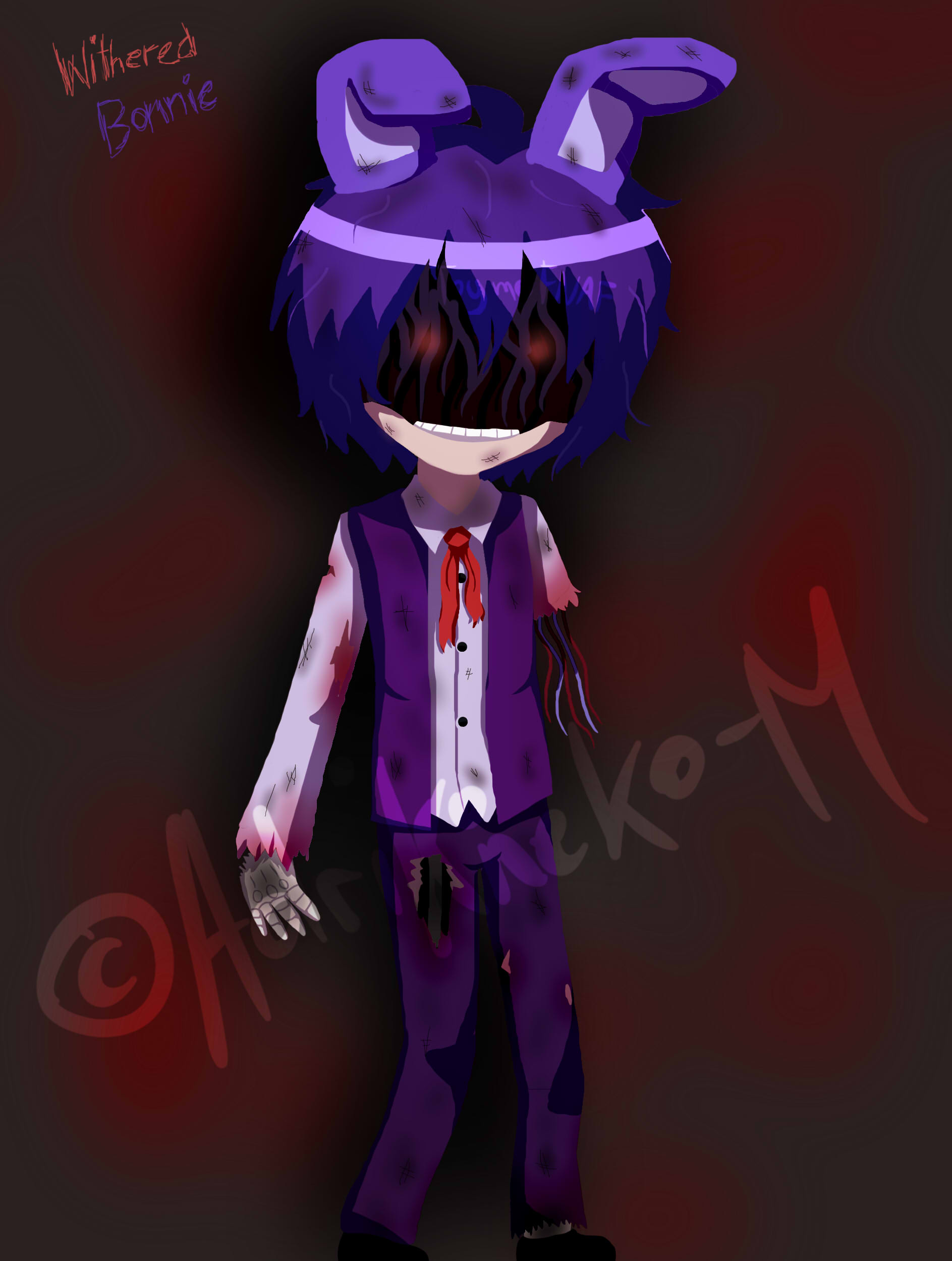 Withered Bonnie(FNAF)DS humanized.