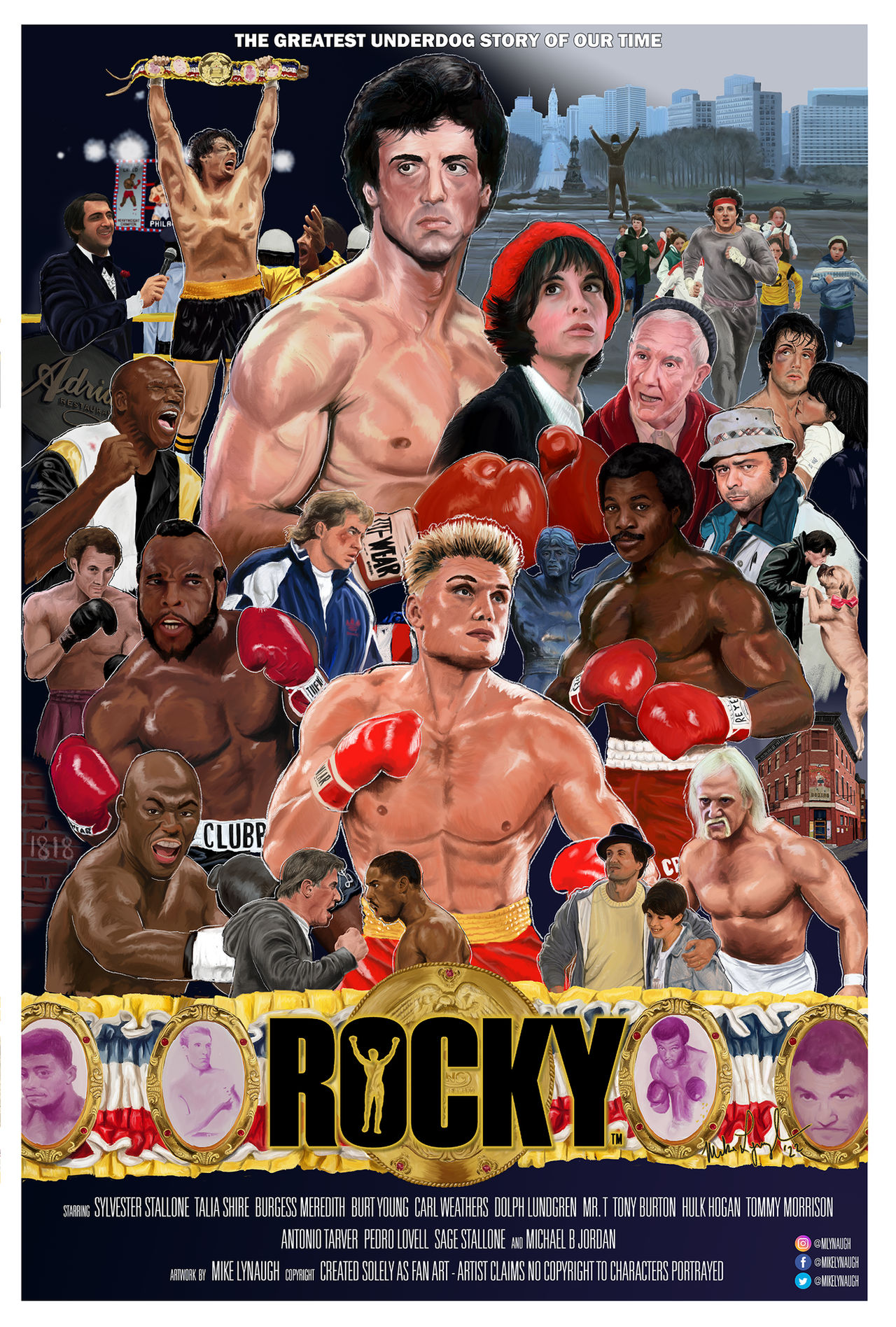 Rocky Balboa winning' Poster, picture, metal print, paint by Andy
