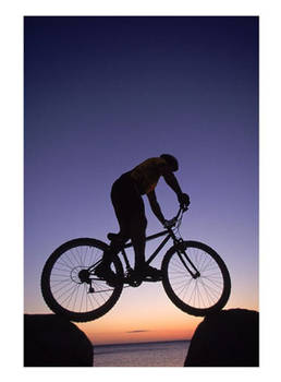 Silhouette Of Mountain Biker