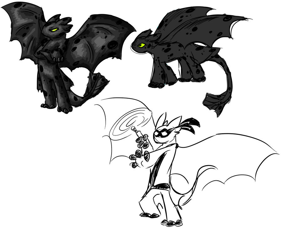 Toothless sketches by Greevixor on DeviantArt