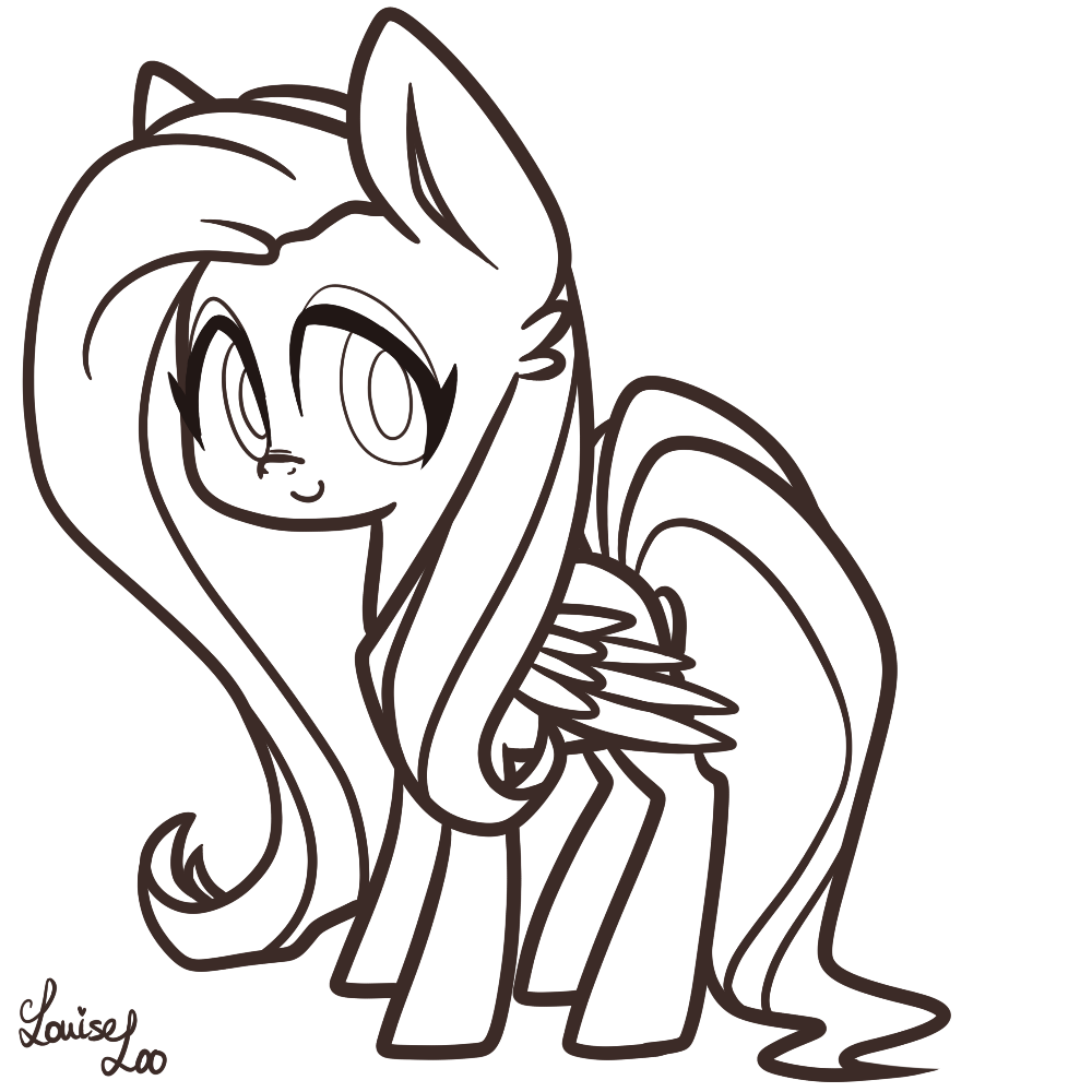 Fluttershy free lineart