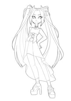 Aria Blaze FREE TO USE lineart