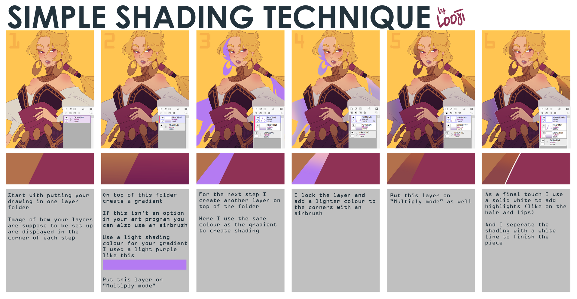 Simple shading technique by Looji