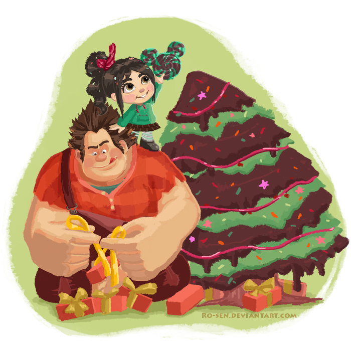 Wreck it Ralph Christmas Card 2012 Plain