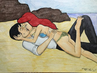 Ariel beach kiss edited