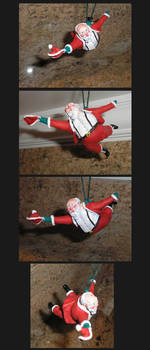 Windy day Santa ornament