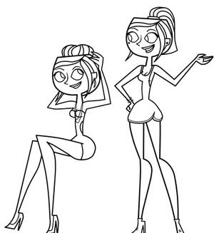 Amy and Samey Line Art - Free To Use