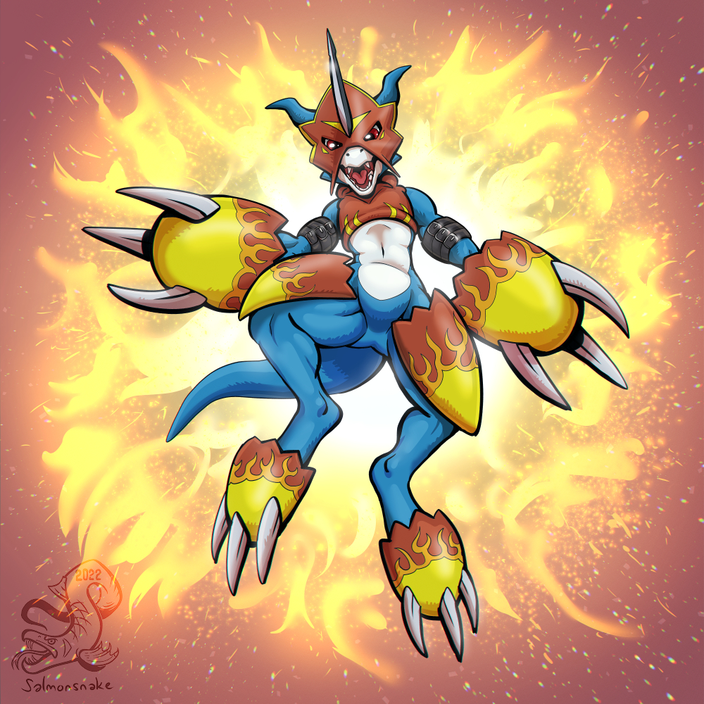 Flamedron Flamedramon by SalmonsnakeArt on DeviantArt