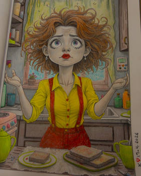 Tea, a drink with jam n bread COLORING
