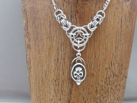 Axis of Awesome Chainmail Skull Necklace