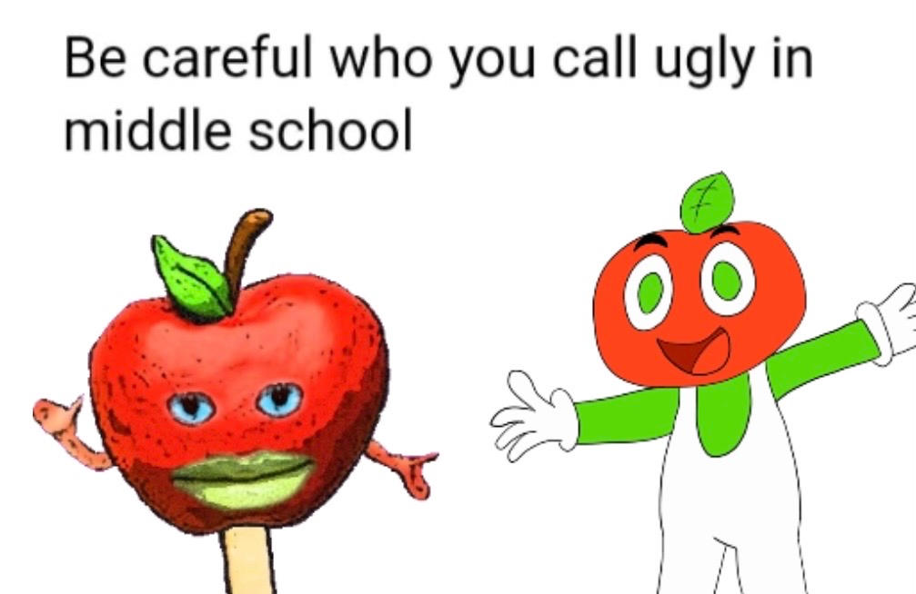 Happy Appy VS. Andy The Apple by PoppyPTFan on DeviantArt