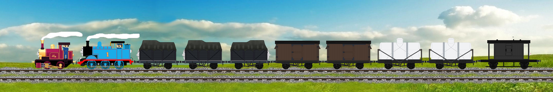 Thomas And Lady Pulling Goods Trains Together by BlueMaxJrBirdsTAFFan ...