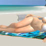 Helena sleep on beach