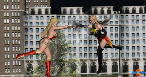 Wonder Woman VS Miss Marvel - Dead Or Alive style by DarkSun64