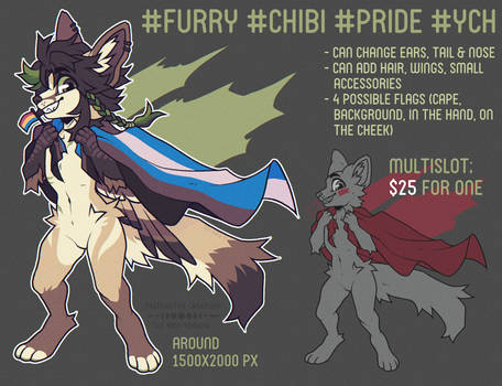 YCH : furry / chibi / pride (open, $25)