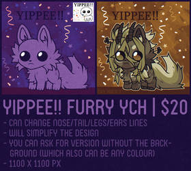 YCH : yippee!! furry autistic creature (open, $20)