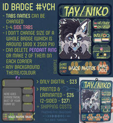 YCH : furry / ID badge (open, $23-26)