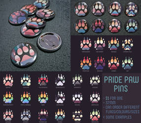 FOR SALE : pride paw pins (open)