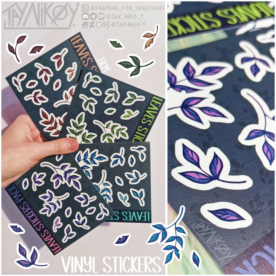 FOR SALE : vinyl leaves stickers sheet (open) by Tay-Niko-Y on DeviantArt