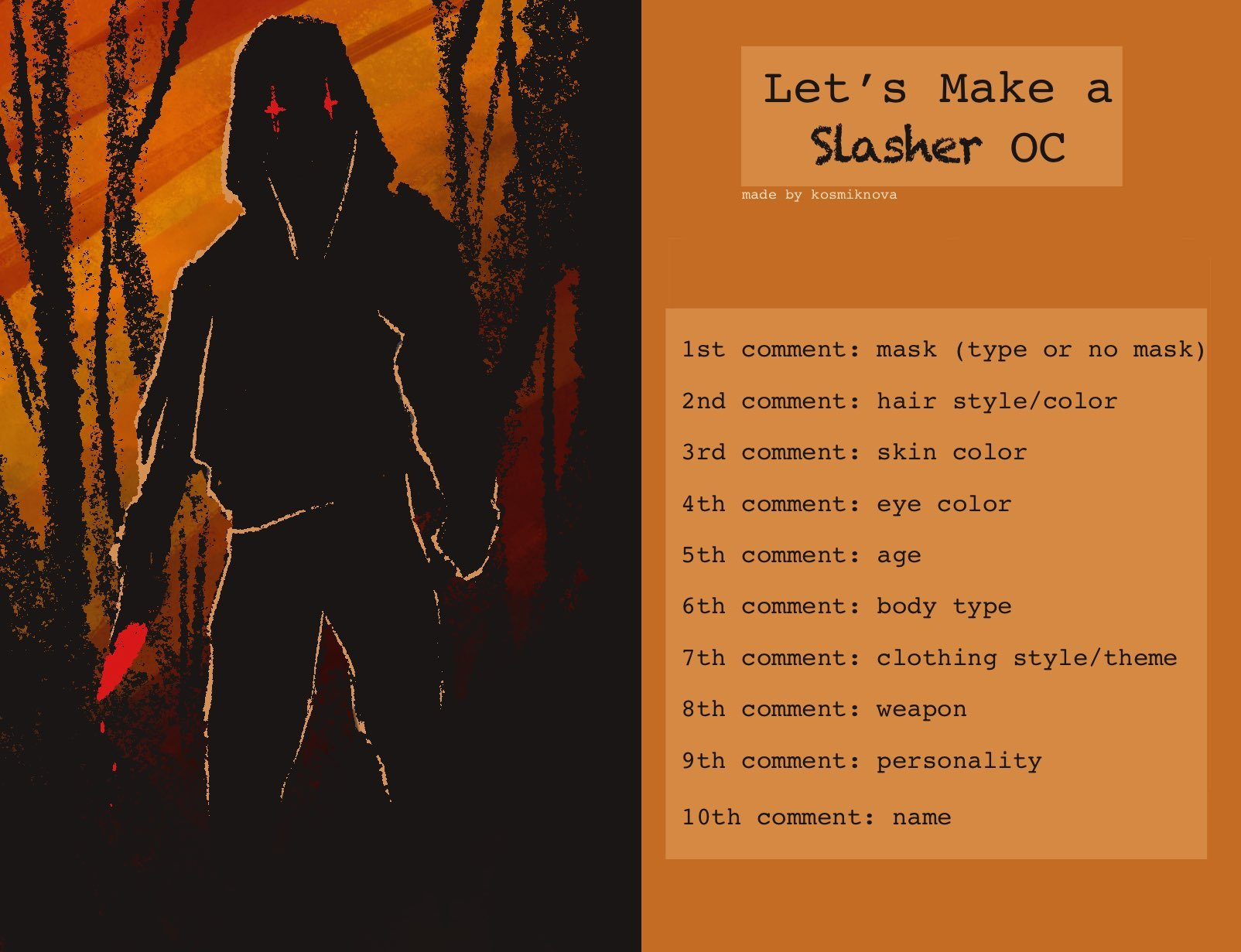 Lets make a slasher OC! by The-Dirt-King on DeviantArt