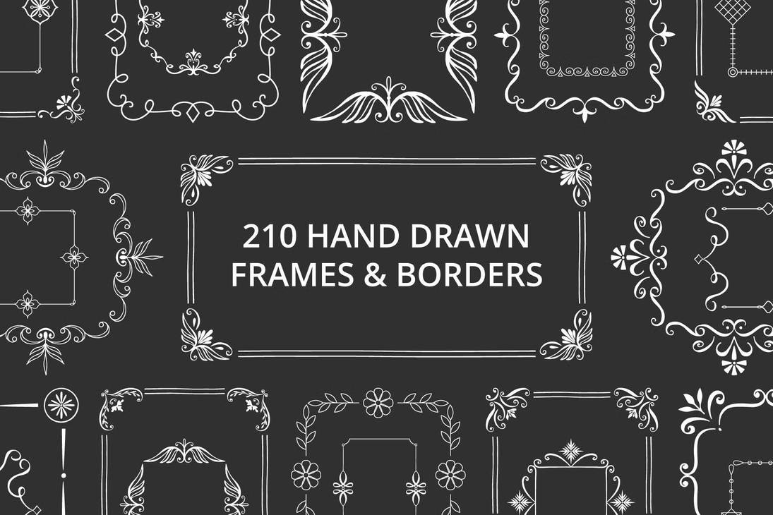 210 hand drawn frames borders by tadehadiwo on DeviantArt