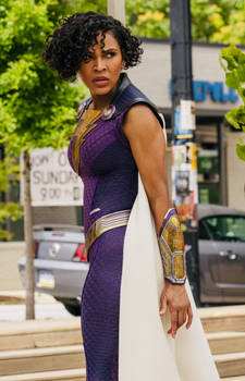 Gorgeous Meagan Good looks amazing as Superheroine