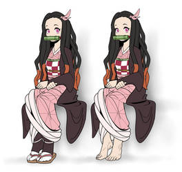 Nezuko With and Without Sandals