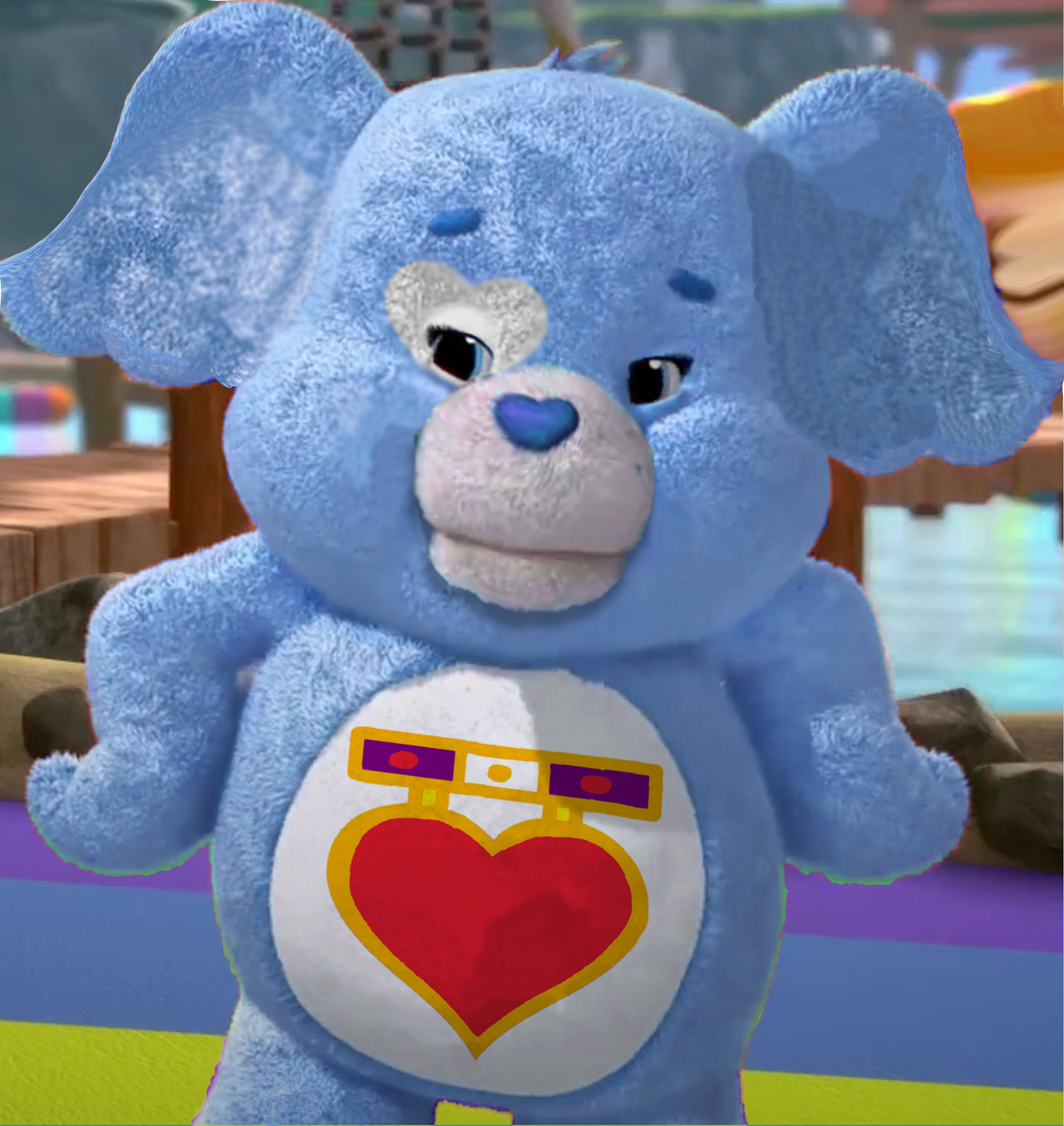 Care bear cousin deals dog