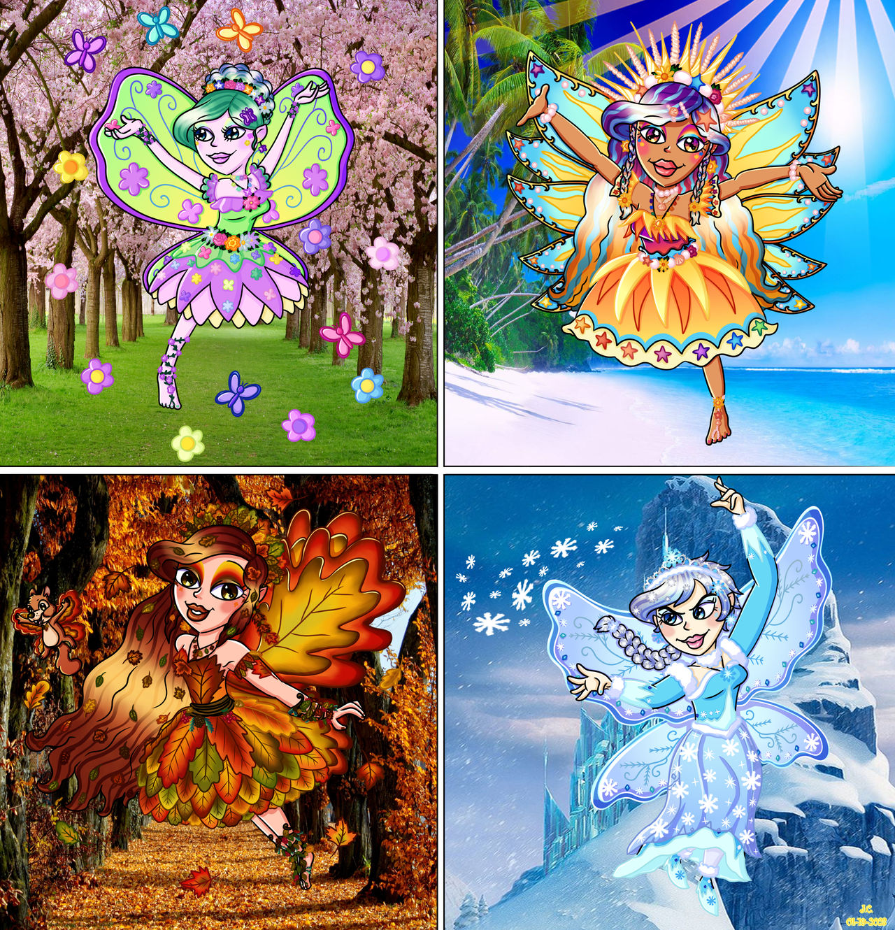 The 4 Seasons Fairies by Julibear99 on DeviantArt