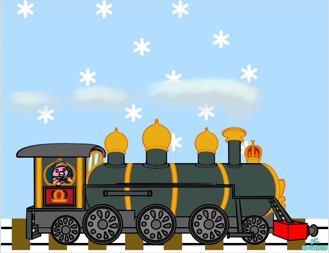 Cheer Bear Riding her Train by Julibear99 on DeviantArt