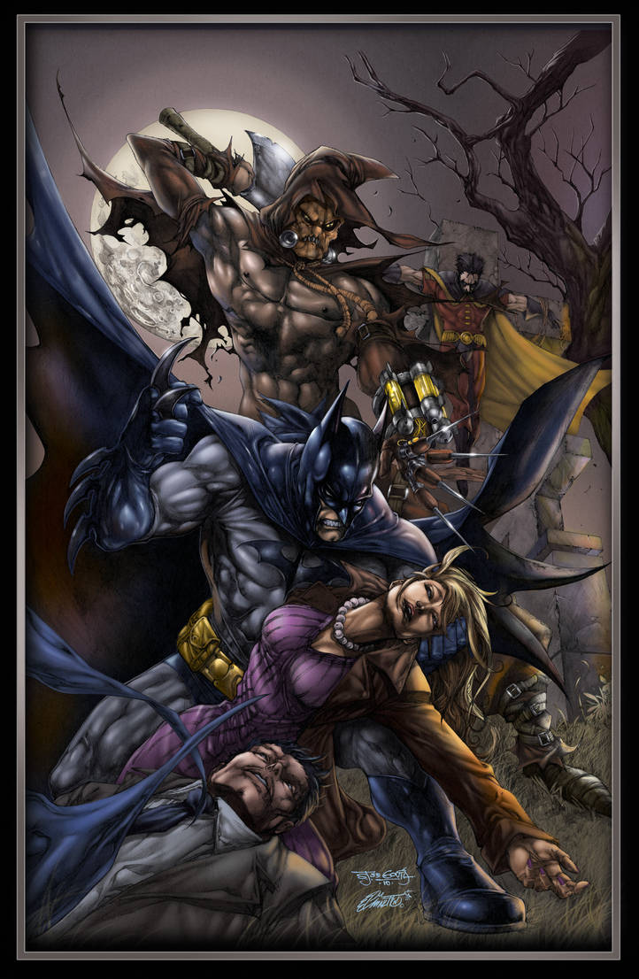 Batman vs scarecrow colors by aladecuervo