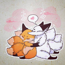 Kitsune | foxes in love