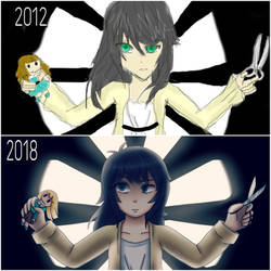 2012 vs 2018 Evangeline Liddle -Evine- D.N. Oc by Jany-chan17