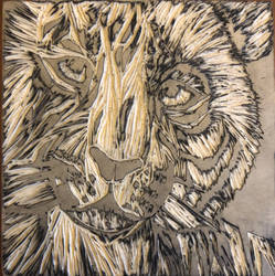 Linoleum Tiger Carving 