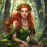 A Very Nice Elf, With A Leaf Leotard Siting In The